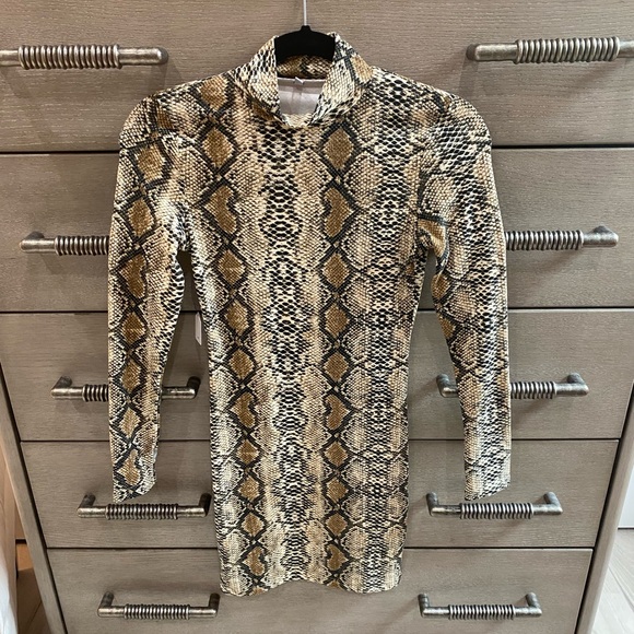 Snakeskin animal print sexy mini dress NWT small large - Picture 3 of 16